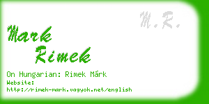 mark rimek business card